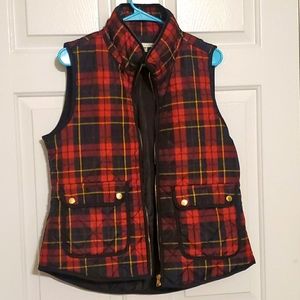 Plaid quilted vest